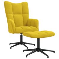 vidaXL Sillón de relax con taburete de terciopelo Gris claro, Gris oscuro, Negro Sillon Dormitorio Sillon Comodos Silla Relax Sillón Sofá - details 2