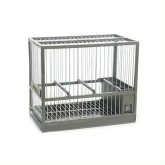 jaula de reclamo C2 verde liso, con cajón y rejilla - 1