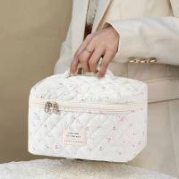 Neceser de Maquillaje de Viaje Bolsa de Cosméticos Grande de Algodón para Mujeres Niños Bolsa de Asiento Cubs Cerezas Floral with Cremallera Blanco - details 1