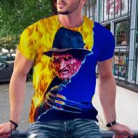 Camiseta De Verano Con Estampado 3D De Freddie Kruger Horror Película Callejera Corta Manga Moda Deportiva Top Casual Para Hombre - details 11