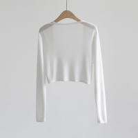Chaqueta De Punto Para Mujer Protección Solar Delgada De Seda Helada Abrigo Corto De Verano Con Capucha Estilo High Street - details 1