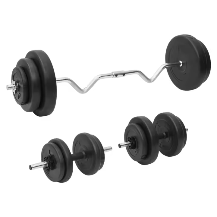 vidaXL Juego de Barras y Mancuernas con Discos Equipo de Pesas Libres Peso 30 kg, 60 kg - 1