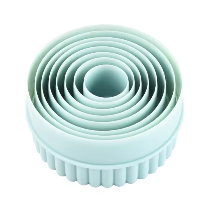 8pcs Cortadores De Galletas Redondos De Color Verde Claro Doble Cara Para La Cocina Herramientas De Cocina Ecológicas - 1