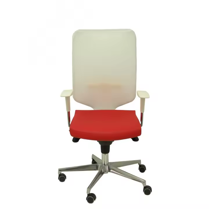 Silla De Oficina Ossa Blanca Similpiel Rojo - 1