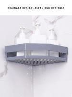1PC Estante De Almacenamiento Triangular De PP Para Pared Organizador De Esquina Para Baño Tipo Adhesivo Para Lavabo - details 4