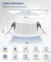 [PACK 6] Focos LED Empotrados 5W 230V, Bombilla Techo LED empotrables Plano LED radiantes, Ojo de Buey LED baño 3000/4000/6500K, foco techo con CRI90, IP44, para Pasillo, baño salón cocina dormitorio - details 1