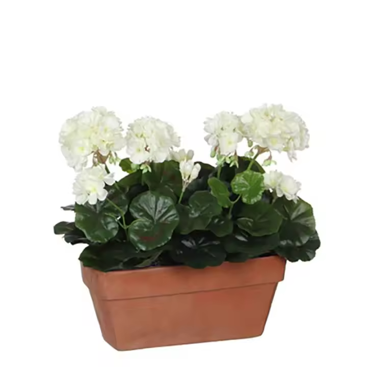 Geranio PVC Blanco en Jardinera para Balcón 29x13x40cm EDM 83489 - Decoración Exterior - 1