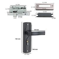 Juego De Cerradura De Puerta Con Manija Negra De Acero Manganéz Aumentada Para Dormitorio Y Baño Rotación Suave Incluye Llaves - details 9
