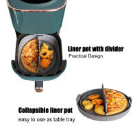 Juego De Accesorios Para Air Fryer Redondo Moldes De Silicona Repasadores De Horno Y Barbacoa Placa De Hornear Para Pizza Y Pastel - details 2