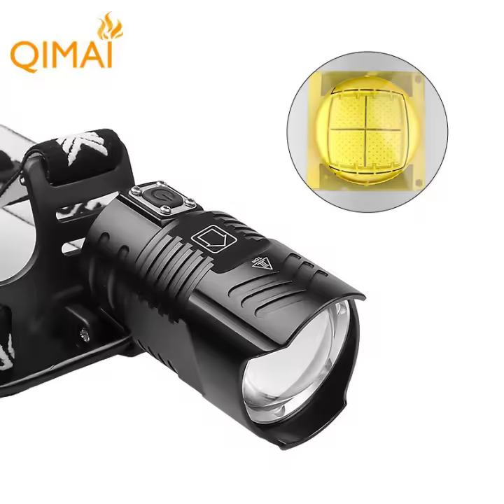Faro delantero superbrillante XHP90 con carga USB, zoom, luz roja de advertencia, montado en la cabeza, para conducción nocturna, pesca, luz potente - 1