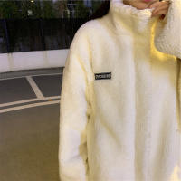 Abrigo De Lana De Oveja Gruesa Para Mujer Invierno Cuello Erguido Faux Peluche Cálido Con Cremallera Y Mangas Largas Ropa Exterior Casual - details 9