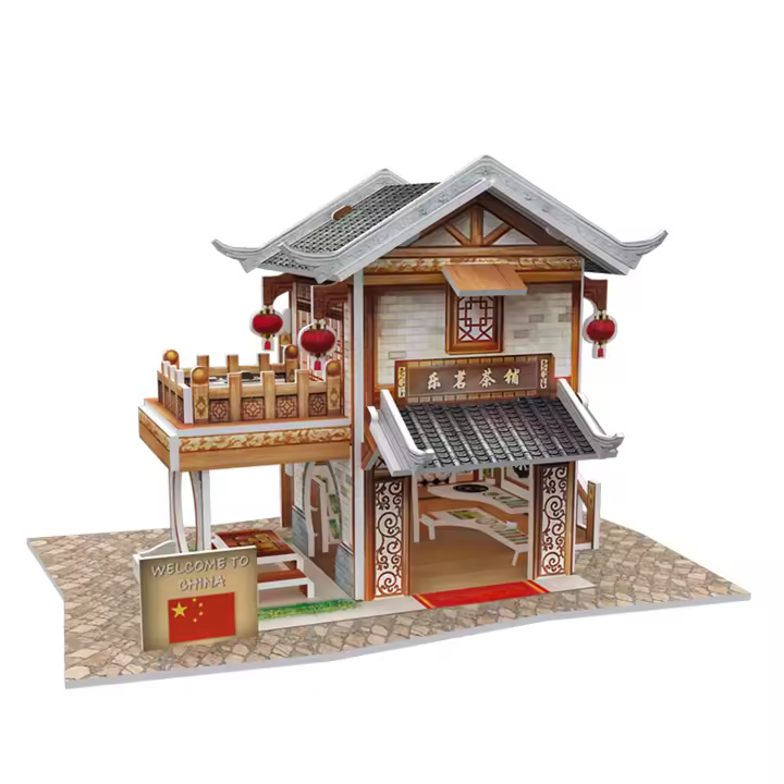 DAM. Puzle 3D WORLD STYLE CHINA ORIENTAL TIENDA DE TÉ LEMIN tradicional 17x11x11cm. - 1