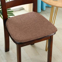 Almohadilla De Silla De Juego De Comedor De Lino En Forma De Herradura Gruesa Desmontable Y Lavable Antideslizante Sillón De Madera Maciza - details 5