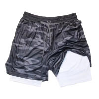 Shorts De Fitness Para Hombre Doble Capa 2 En 1 Deporte Entrenamiento En El Gimnasio Quick Dry Running Verano Shorts Casual - details 9