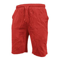 Shorts De Verano Para Hombre Algodón Ligero Con Cintura Elástica Estilo Casual Color Sólido Para Deporte Y Playa - details 9