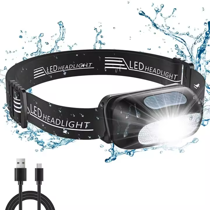 Lámpara Frontal Mini Recargable USB Con Sensor De Movimiento Corporal 5 Modos Impermeable Para Camping Y Actividades Al Aire Libre - 1