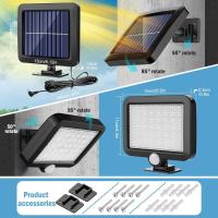 Luces Solares para Exterior, 56 LED with detector de movimiento, Ángulo de iluminación de 120 °, Luz solar de pared para Jardín - details 1