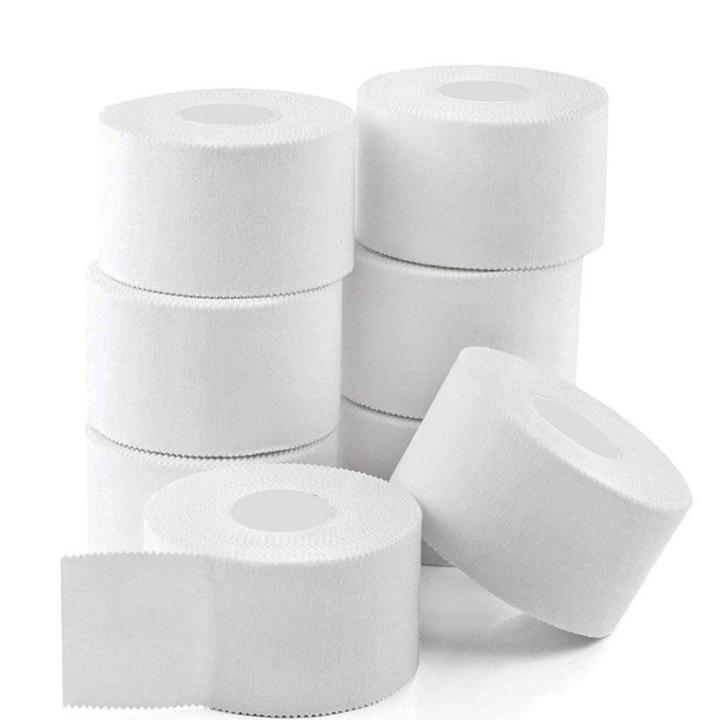 Cinta Adhesiva De Algodón Para Boxeo Deportivo Y Fitness 2.5/3.8/5cm 9.1 Metros Blanca Resistente Al Agua Soporte De Lesiones Y Estrés