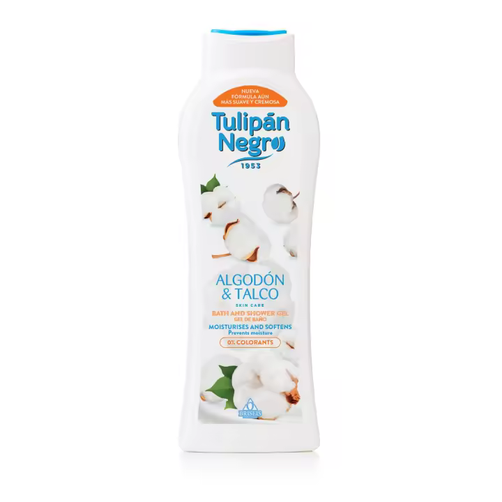 TULIPÁN NEGRO Gel de Baño Algodón y Talco 650ml - Cuidado diario y fragancia suave - Briseis S.A. - 1