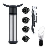 Tapa De Vino Con Bomba De Vacío Preservador De Bebidas De Silicona Negro Ecológico Aerator Para Botellas De Vino - details 9
