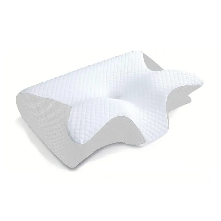 Almohada De Espuma De Memoria Para El Cuello 2 En 1 Ergonómica Ortopédica Almohada De Soporte Contorneado Para Dolor De Cuello - 1