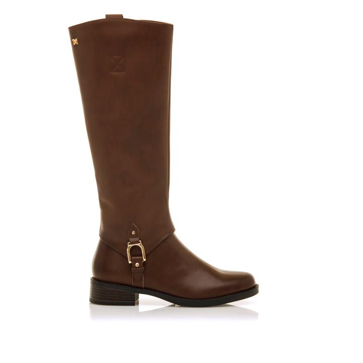 MARIAMARE botas planas mujer 63610 marron con cierre cremallera y tipo de puntera redonda