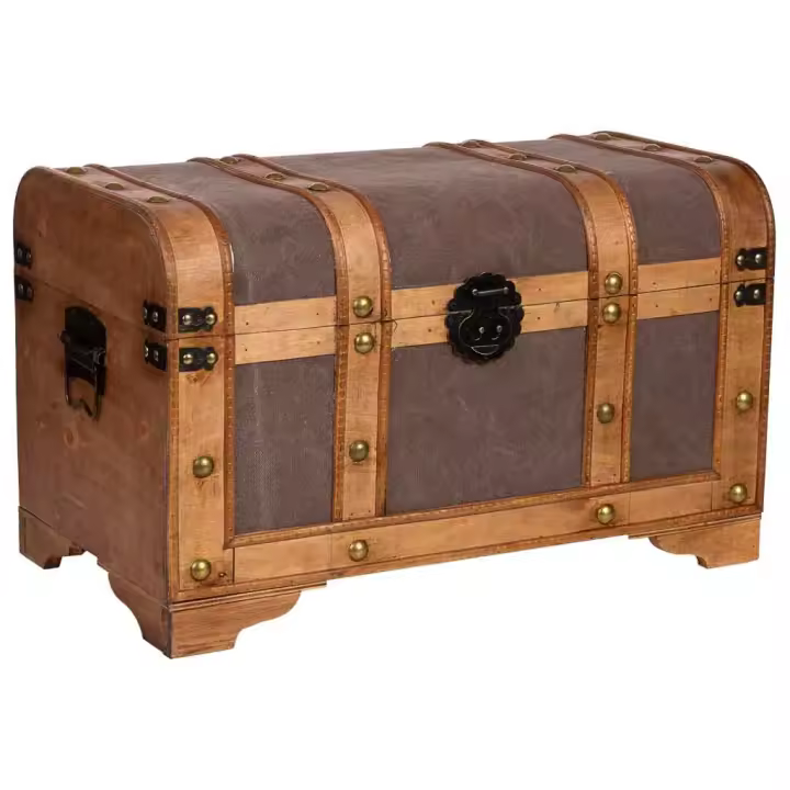 Baúl de madera marrón 60x33x36.5 - 1