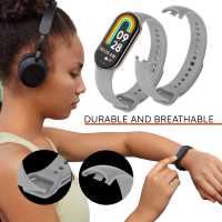 Ociodual Correa de Recambio Compatible con Xiaomi Mi Band 9 y Mi Band 8, de color Gris, Repuesto de Silicona Suave Flexible Sport Goma Transpirable - details 4
