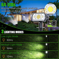 Lámpara De Punto De Luz Solar LED 64 LED Para Jardín Exterior Impermeable 3 Modos Luz De Pared Para Puerta Garage - details 5