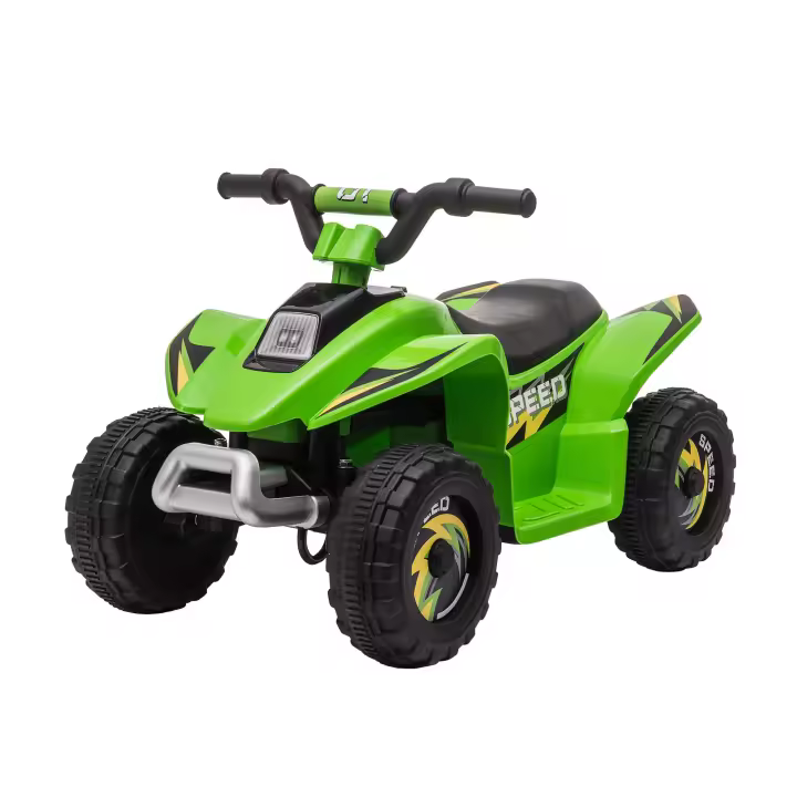 HOMCOM Quad Eléctrico para Niños de 18-36 Meses Vehículo Eléctrico Cuatrimoto a Batería 6V con Avance y Retroceso Carga Máx. 20 kg 72x40x45,5 cm Negro/Rosa/Verde - 1