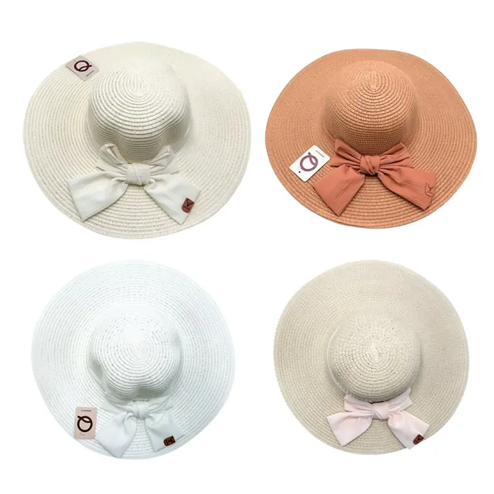 Sombrero de Paja de Verano para Mujer, Sombrero de Playa de Ala Ancha con Protección UV, Cómodo y Transpirable, Ajustable y Plegable, Ideal para Viajes y Aire Libre (Beige/Marrón/Blanco/Khaki) - 1