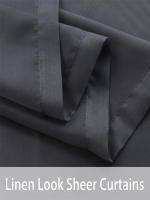 Cortina Transparente Impermeable Para Exteriores 1Pc/2Pcs Color Negro Blanco Gris Hecha De Poliéster 100% Translúcida - details 17