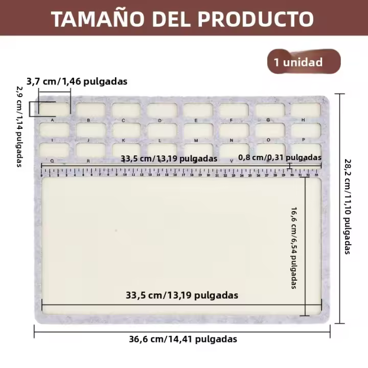 Tablero De Diseño De Perlas Cuadrado Medio Con Escala De Centímetros Y Alfabeto Para Manualidades Y Artesanías - 1