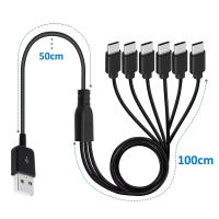 Cable USB C 6 En 1 Multiusos Para iPhone 15 Android Samsung Tablet Y Dispositivo TypeC Cargador De Alta Eficiencia PVC 3A - details 2