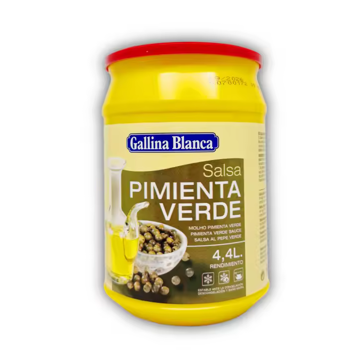Gallina Blanca Salsa Pimienta Verde bote de 600 gramos y rendimiento de 4.4 litros - 1