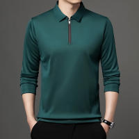 Camisa Polo De Manga Larga Para Hombre En Color Sólido Moda Casual Top Polyester Transversal De Cuatro Estaciones - details 5