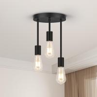 Lámpara Colgante Vintage De 3 Luces E27 Soporte Semi-Enchufe Para Techo Moderno Para Dormitorio Sala De Estar Pasillo - details 3