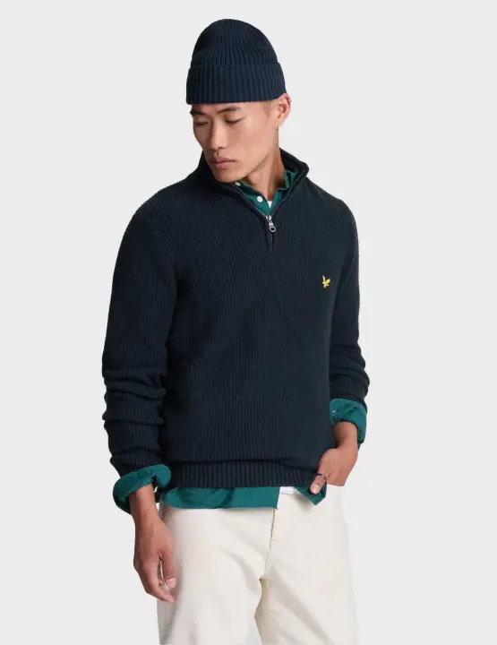 Lyle - Scott Shaker Stitch jersey azul marino para hombre - 1