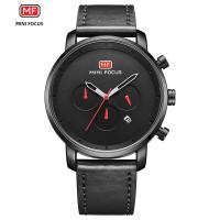 Reloj De Hombre MINI FOCUS Simple Gran Dial Multi-Función Movimiento Calendario Impermeable Correa De Cuero Negro Gris Café - details 6