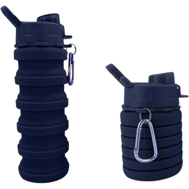 Botella de Agua reutilizable, plegable, de silicona, a prueba de fugas, portátil, para, Viajes, al Aire Libre, Gimnasio, senderismo, sin BPA, Cyclin - 1