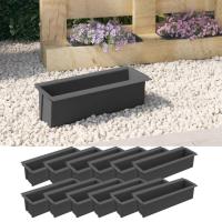 vidaXL Jardineras para europalés (12 uidades) PP gris 36x13,5x9,5 cm - details 2