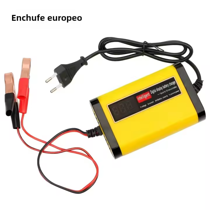Cargador De Batería De Coche Automático Completo 2A Recarga Rápida 3 Etapas Para Baterías De Ácido Plomo AGM GEL Con Pantalla LCD Digital - 1