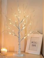 Árbol De Pascua Con 24 LEDs Decorativo Para Dormitorio Con Ramas Ajustables Fuentes De Alimentación 3AA Y USB No Incluye Baterías - details 0