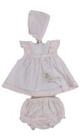 Chambra de Verano para Bebé Niña BabyFerr – Rosa Doublé con Capota - 24104 - details 0