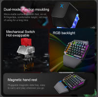 Teclado Mecánico De Juego E-YOOSO K700 RGB Con Switches Rojos Y Cableado 44 Teclas Programables One-handed Para PC Y Laptop - details 1