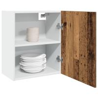 vidaXL Armarios colgantes 2 uds “Lyon” madera contrachapada gris en color Gris hormigón/Negro/Blanco y más | diseño vintage industrial ideal para cocina salón comedor - details 6