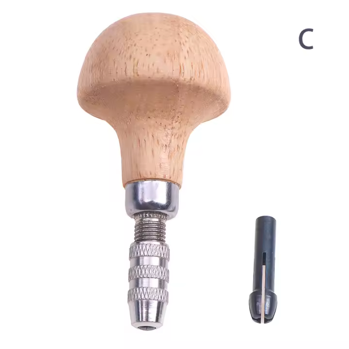 Juego De Herramientas De Joyería 1Pc Pin Vise Con Manija De Madera Y Rosca Herramienta De Girar Hilo Para Trabajo De Joyería - 1