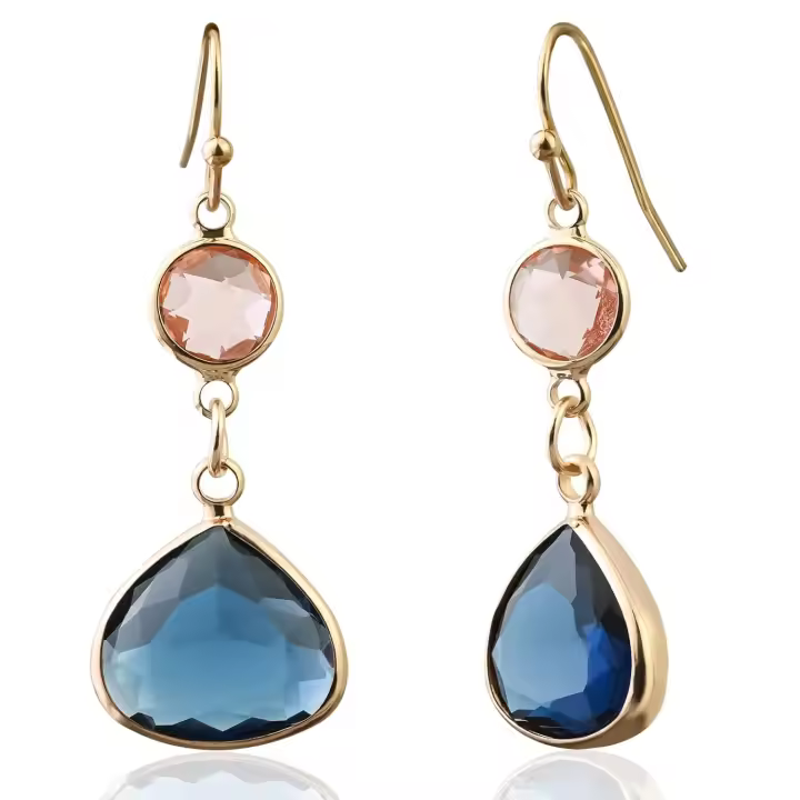 Pendientes de Zafiro para Mujer, Pendientes colgantes, pendientes de Topacio Azul, pendientes de Aguamarina hechos a mano, Pendientes colgantes para Mujer - 1