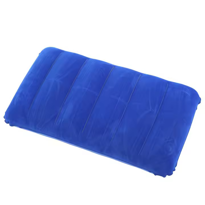 Almohada De Cuello Inflable Portátil Con Recubrimiento De Flocos Para Viajes De Negocios Y Camping Puede Ser Alimentado Y Almacenado Por Sí Mismo - 1