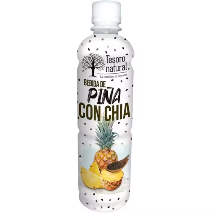 TESORO NATURAL - BEBIDAS CON CHIA TESORO NATURAL 450ML- SABORES MANGO-MELOCOTÓN PIÑA DIFERENTES PACKS. - 1